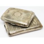 Two hallmarked silver cigarette cases, gross wt. 6oz.