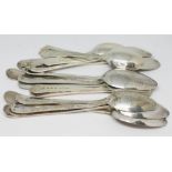 A mixed lot of silver tea spoons, Georgian and later, various marks, gross wt. 4oz.