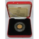 Elizabeth II 1987 Isle of Man 1/10th ounce Gold Angel, Pobjoy Mint, boxed with certificate.