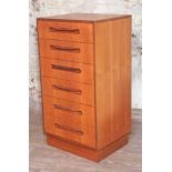 A G-Plan Fresco teak chest of drawers, width 56cm, depth 45cm & height 103.5cm. Condition - minor