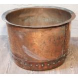 A 19th century riveted copper wash tub, diam. 57cm.