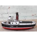 A model wooden steam boat, length 42cm.