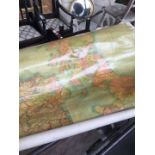 A large rolled map of the British Isles