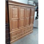 A pine 4 door wardrobe