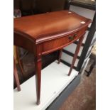 A reproduction mahogany hall table with drawer