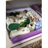 Box of misc pottery and ornaments