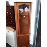 A corner display cabinet