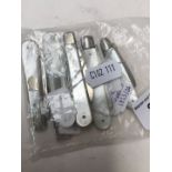 5 hallmarked silver and mother of pearl fruit knives