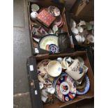 2 boxes mixed pottery