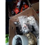 Two boxes of tools, house phone, fire extinguisher etc