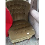 An upholstered bedroom chair