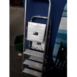 Two sets of aluminium step ladders
