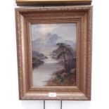 David Hicks, lake and mountains, oil on canvas in gilt frame, signed and dated 30 (19)