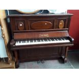 A Gustav Richter mahogany cased upright piano