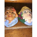 2 Art Deco style wall masks