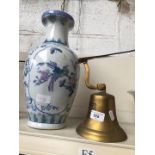 Brass bell and pot vase