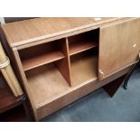 A slide front light oak bureau / bookcase