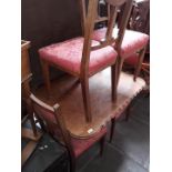 An oak drop leaf table and 4 Art Nouveau style chairs