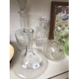 4 Glass decanters