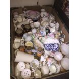 A box of mixed china ware