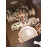 A box of Japanese pottery