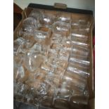 A box of drinking glasses including Brierley