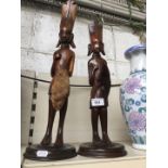 Two ethnic carved wood figures