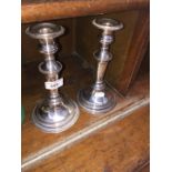 Pair of plated candlesticks