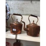 2 copper kettles