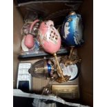 A box of misc bric a brac, etc