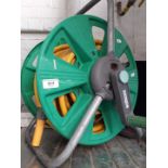 A garden hose on a reel