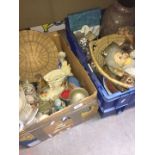 Two boxes of pottery and misc