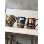 Three Beswick Shakespearean character mugs