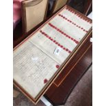 A framed manuscript