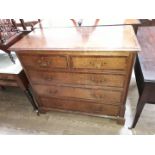 A Georgian oak chest of drawers, 111cm, depth 55cm & height 98cm.