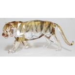 A Swarovski Endangered Wildlife Series tiger, length 18.5cm. Condition - good, appears free of any