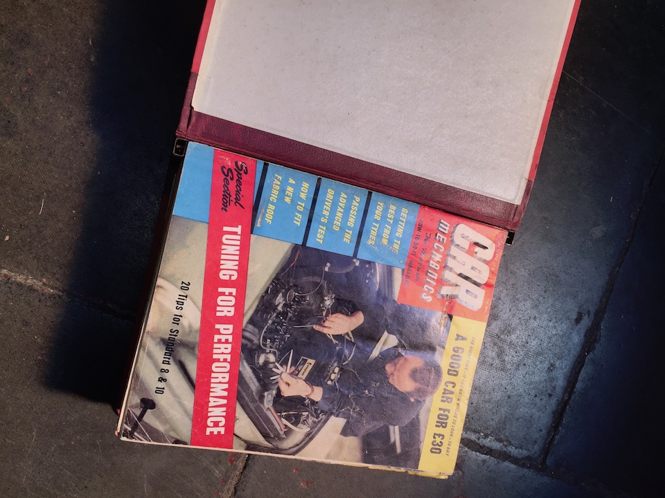 A bound collection of 1950s - 1960s Car mechanics magazines