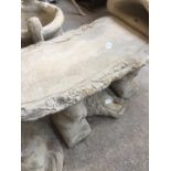 Timber effect seat on squirrel plinths