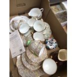 A box of misc pottery