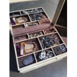 A jewellery box with costume jewellery