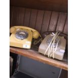 2 vintage telephones