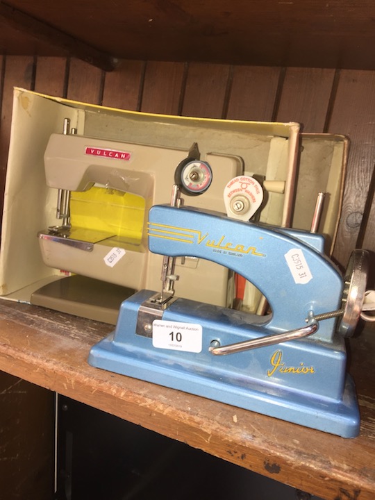 2 children's Vulcan mini sewing machines