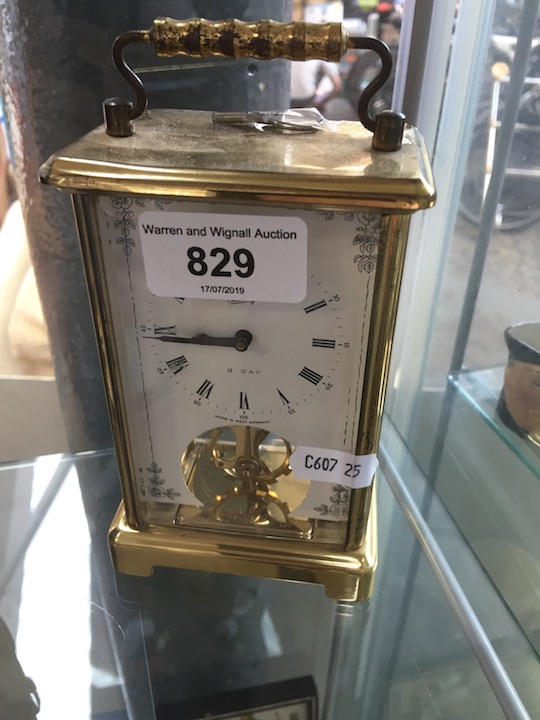 Modern brass carriage clock