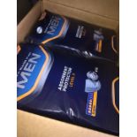 A box of men's Tena pads.