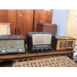 Three vintage radios comprising a Pilot 'Little Maestro', and two Philips - as found
