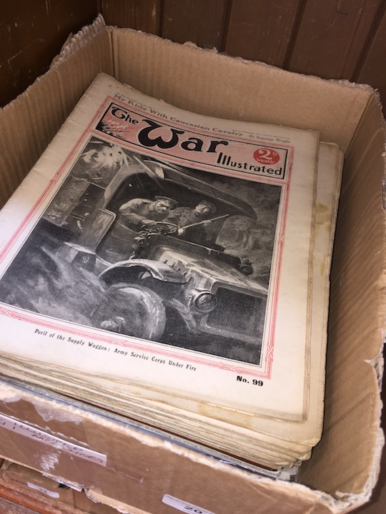 A box of WW1 illustrated magazines