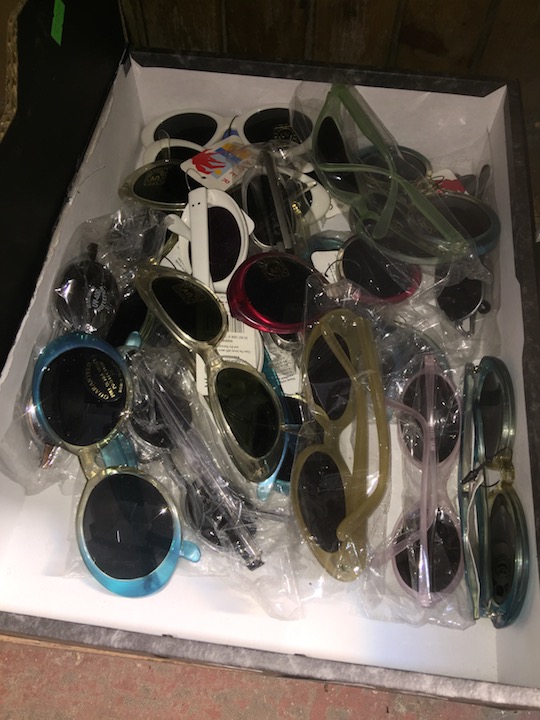 A box of sunglasses.