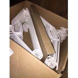 A box of plastic coat hangers