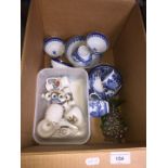 Blue and white Chinese plates, saucers, bowls etc