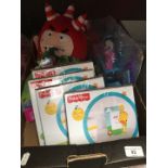 A box of children's toys including Fisher-Price etc